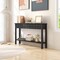 Costway 60" Console Table Retro Entryway Sofa Table with 4 Drawers & Open Shelf Hallway Cream White/Black